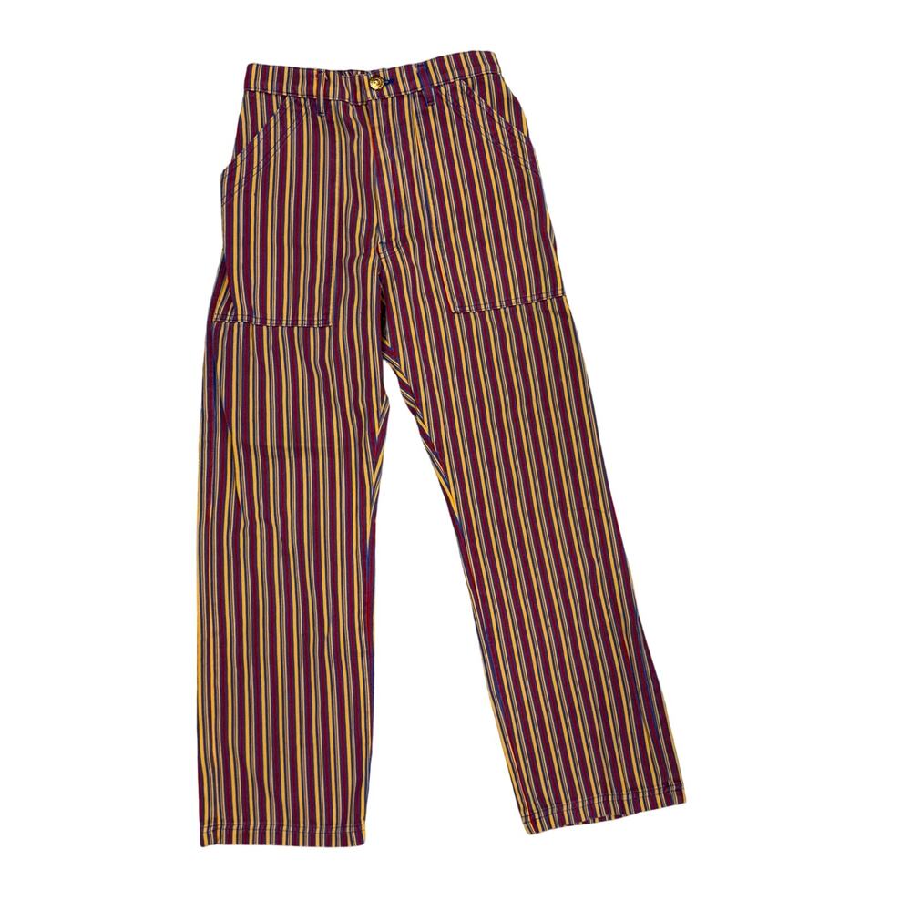 Big Bud Press Work Pants Striped Small 100% Cotton Vintage Sofa Twill Utility